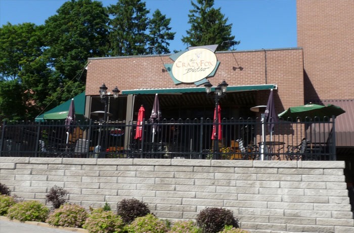 Front entrance of The Crazy Fox Bistro in Barrie